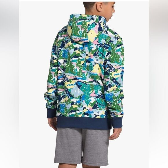 The North Face Youth Medium Jaiden Green Valley Allover Print Pullover Hoodie - Picture 2 of 12